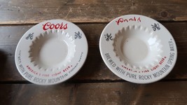 Pair of 6&quot; Coors Ashtray Vintage 1960s era White - £23.35 GBP
