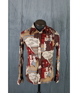Vintage Long Sleeve Shirt - Art Deco Pattern by Boot Legger - Men&#39;s Large - $52.97 CAD
