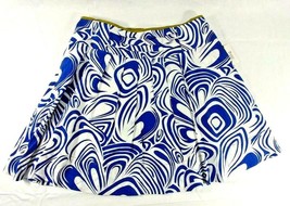 CAbi  Blue White Abstract Print Pleated Midi Lined Skirt  Womens Size 12... - £26.74 GBP