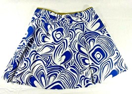 CAbi  Blue White Abstract Print Pleated Midi Lined Skirt  Womens Size 12... - £30.55 GBP