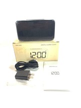 Simple Modern Digital Gray Wood Grain Small 5-1/2” Bedside LED Alarm Clock - $18.50