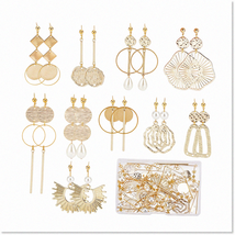 DIY Starter Kit - Create Stunning Earrings with 10 Pairs of Flat Round Charms, G - £32.78 GBP