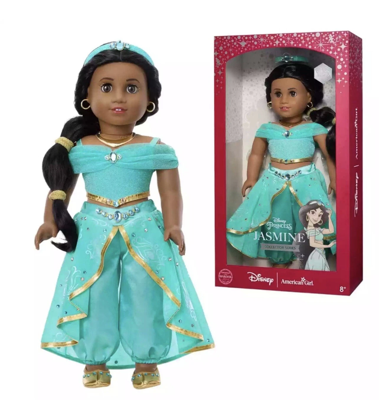 American Girl Disney Princess Jasmine Collector Limited Ed 18” Doll Swarovski - $600.00