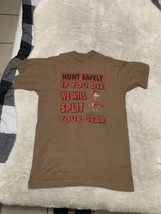 Vintage Fruit Of The Loom Mens Brown Hunting T Shirt Size Medium Made US... - $19.79