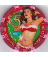 $5 Holiday Girl  Rio Las Vegas Limited Edition Casino Chip - £7.88 GBP