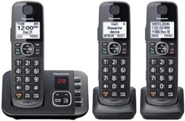 Panasonic KX-TG3833M 3 Handset Cordless Phone,DECT 6.0,Call Block,Black - £46.77 GBP
