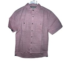 Flag and Anthem Mens Short Sleeve Button Down Shirt Mauve Red Size Small New - £9.77 GBP