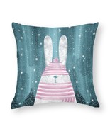 Mondxflaur Blue Rabbit Decorative Pillow Case Covers for Couches Sofas P... - $10.99+