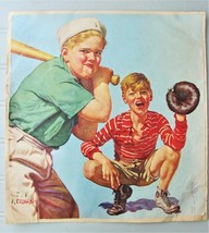 Vintage Magazine Cover Kids Baseball  J.F. KERNAN 10” X 11&quot; &#39;&#39;Casey at t... - £5.83 GBP