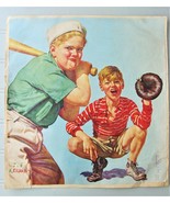 Vintage Magazine Cover Kids Baseball  J.F. KERNAN 10” X 11&quot; &#39;&#39;Casey at t... - £5.84 GBP