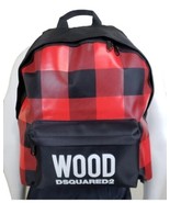 Wood Dsquared2 Backpack Red Buffalo Plaid Lightweight Gym Bag Unisex Ruc... - £22.26 GBP