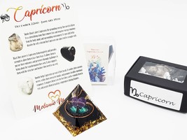 Capricorn Crystal Gift Set ~ Orgone Pyramid, Capricorn Crystals, Tigers Eye Towe - £37.62 GBP