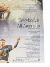 Everybody&#39;s All-American (1988) Original Video Store Movie Poster Vintage - $18.70