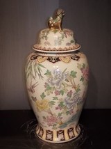 Beautiful Vintage Hand Painted Floral Chinese Porcelain 32&quot; Temple Jar E762 - £388.34 GBP