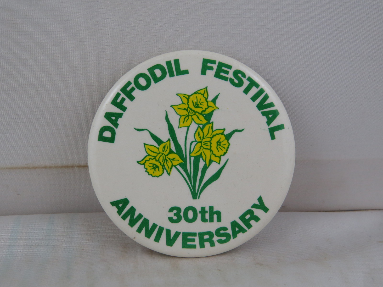Vintage Event Pin - Daffodil Festival 30th Anniversary - Celluloid Pin  - $15.00