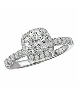 1Ct Simulated Diamond Halo Ring Jewelry  Women&#39;s 14K White Gold Plated S... - £79.45 GBP