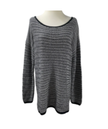 Soft Joie Long Oversized Cotton Blend Sweater Stripe Pullover Tunic Long Sleeves - $29.50