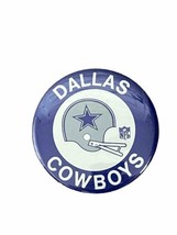 Vintage 70s Dallas Cowboys Button Pin NFL Button Logo 3.5&quot; Wide - $10.00