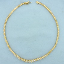 3ct TW Graduated Diamond Necklace in 14K Yellow Gold - £2,610.20 GBP
