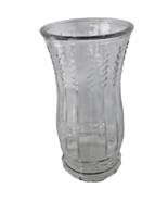 Mid Century Brody Glass Vase Wheat Stalks Flared Lip Pressed Clear Large... - £21.01 GBP