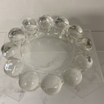 Vintage MCM 5" Boopie Bubble Clear Glass AshTray Heavy Anchor Hocking Ash Tray - $15.84