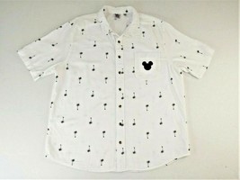 Junk Food Palm Trees White Short Sleeve Button Up Shirt Mickey Mouse Mens XLarge - £23.49 GBP