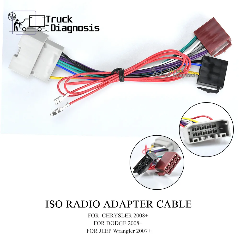 Iso Radio Adapter Cable For Chrer 2008+/ For 2008+/for Wrangler 2007+ 12-034 - £82.58 GBP