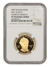 2011-W $10 Lucretia Garfield NGC PR70DCAM - £1,301.91 GBP