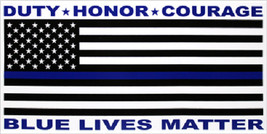 Police Lives Matter Duty Honor Courage Decal Vinyl Bumper Sticker (3.75"X7.5") - £9.43 GBP