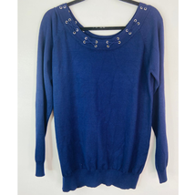 Peck &amp; Peck Long Sleeve Classic Boat Round Sweater Women Size XL Blue - £10.73 GBP