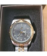 AJ custom stainless steel watch silver and gold with dark gray dial - $45.00