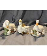 Vintage Ceramic Goose Figurines Set – Mother Goose with Chicks Duck Family - $709.43 MXN