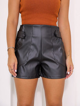 Genuine Leather  Black  Wear Designer Cocktail Party Pants  Shorts Styli... - $103.50