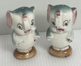 Vintage Adorable Japan Elephant Salt And Pepper Shakers Standing  - $9.49