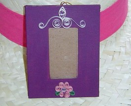 Handcrafted paper quill hanging picture frame, Purple New - £11.78 GBP