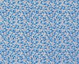 Cotton Lawn Batiste Baskets of Blooms Flowers Blue Fabric Print by Yard ... - $10.95