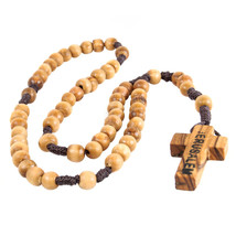 Olive Wood Rosary Beads with Christian Cross from the Holy Land Bethlehe... - £11.70 GBP