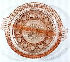 Vintage Indiana DIVIDED RELISH DISH Pink Depression Glass  7” in Diameter - £5.90 GBP