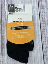 Drymax No Show Tab Thin Running Socks Black Men XL Flat Knit 1 Pair - $18.93