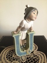 Lladro  # 5149 School Girl Vowel Letter &#39;U&#39; is for Ursula , Retired  ~ Mint - $399.99