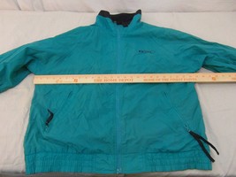 Adult Men&#39;s Vintage Top Gear Green Blue Full Zipper Fleece Lined Jacket 31957 - £18.72 GBP