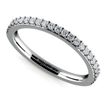 0.15Ct Real Moissanite Tester Pass Half Eternity Band Ring 14K White Gold Plated - £95.02 GBP