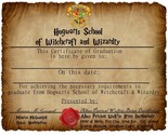 Harry Potter Hogwarts School Certificate Of Graduation Prop/Replica - $3.05
