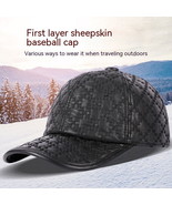 Full-Grain Sheepskin Leather Baseball Cap - £36.31 GBP