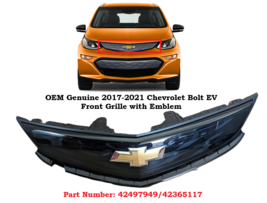 OEM NEW 2017-2021 Chevrolet Bolt EV Front Upper BLACK Grille w/ Emblem 4... - $74.24