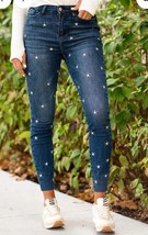 JUDY BLUE Embroidered Stars High Rise Skinny Fit Stretch Denim Jeans, Sz... - £26.64 GBP