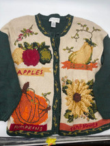 Casual Corner &amp; Co Autumn Knit Cardigan Large Long Sleeve Women’s Pumpki... - $37.99