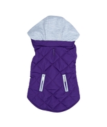 Quilted Weekender Purple &amp; Gray Sweatshirt Hoodie with Removable Hood Si... - $445.35 MXN