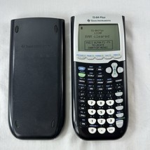 Texas Instruments TI-84 Plus Graphing Calculator Black Cover Works No Ba... - $97.03