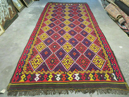 6&#39; X 13&#39; Antique Turkish Kilim Handmade Flat Weave Wool Rug Veg Dye - £672.72 GBP